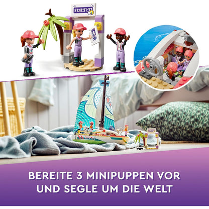 LEGO 41716 Friends Stephanies Segelabenteuer Spielzeug-Segelboot mit 3 Mini-Puppen