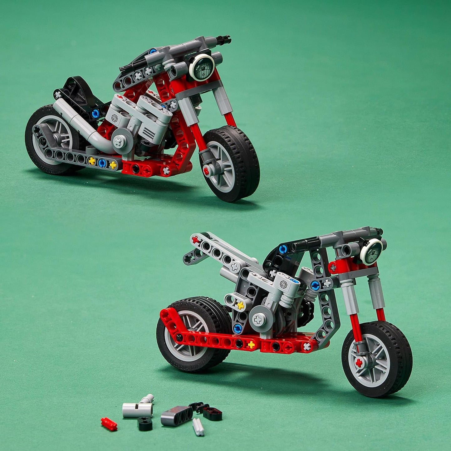 LEGO 42132 Technic Chopper Abenteuer-Bike, 2-in-1 Bausatz, Motorrad-Spielzeug