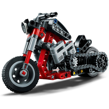 LEGO 42132 Technic Chopper Abenteuer-Bike, 2-in-1 Bausatz, Motorrad-Spielzeug