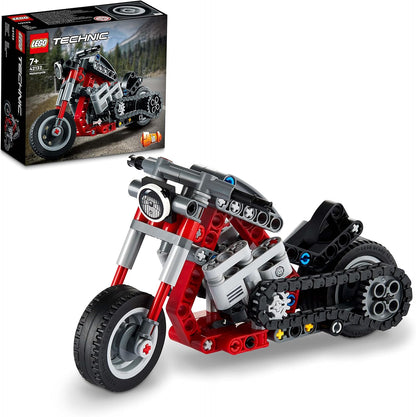 LEGO 42132 Technic Chopper Abenteuer-Bike, 2-in-1 Bausatz, Motorrad-Spielzeug