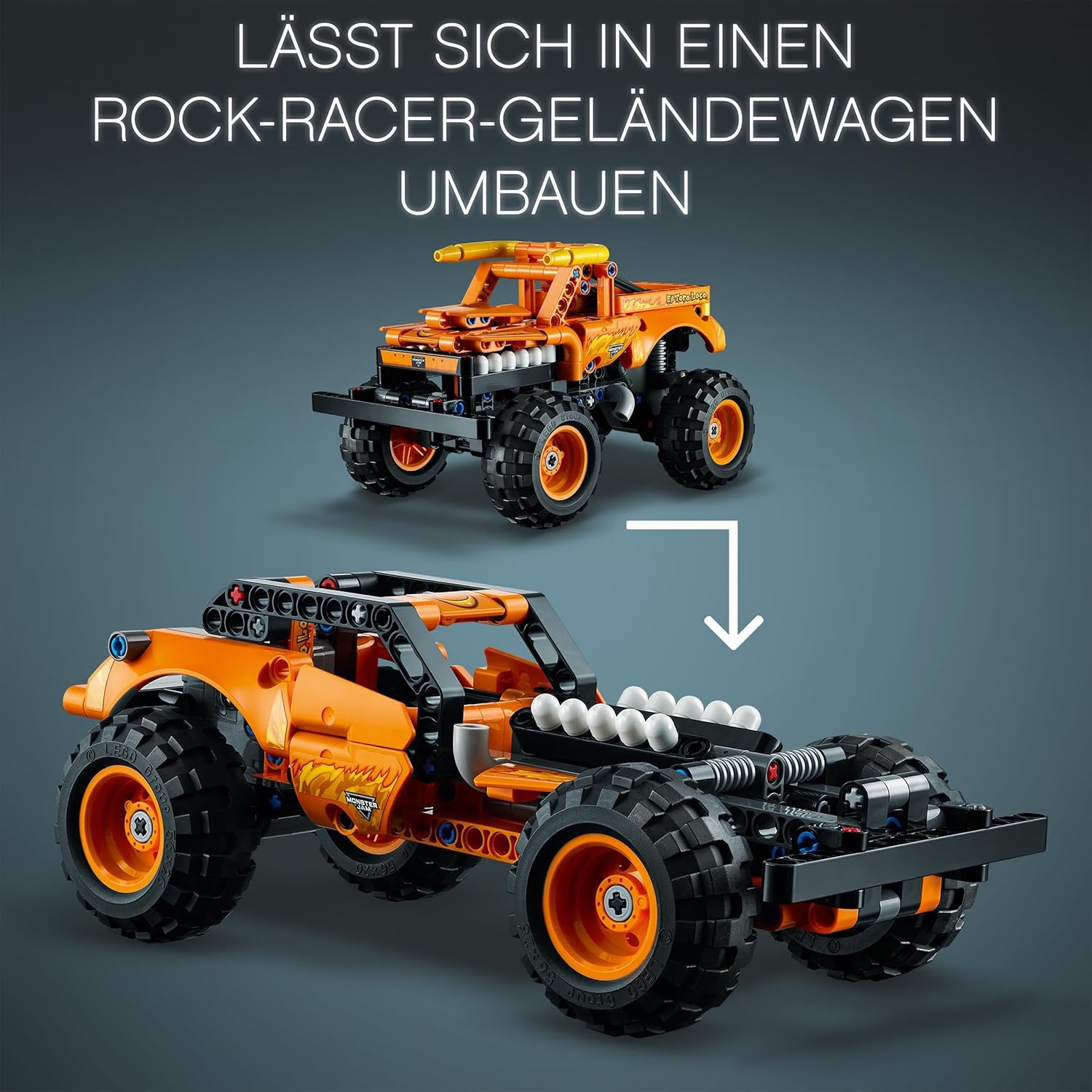 LEGO 42135 Technic Monster Jam EL Toro Loco, Monster Truck-Spielzeug ab 7 Jahre, Spielzeugauto