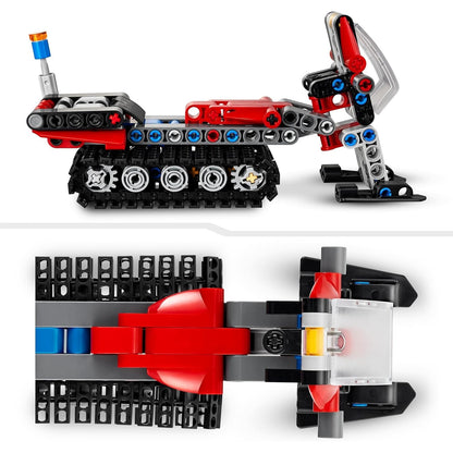 LEGO 42148 Technic Pistenraupe, 2in1 Winter-Fahrzeug-Modell-Spielzeug mit Schneemobil, Technik-Lernspielzeug