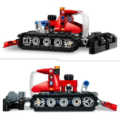 LEGO 42148 Technic Pistenraupe, 2in1 Winter-Fahrzeug-Modell-Spielzeug mit Schneemobil, Technik-Lernspielzeug