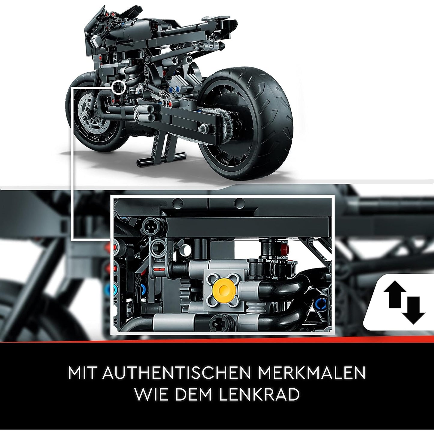 LEGO 42155 Technic The Batman - BATCYCLE Set, Motorrad-Spielzeug, Modellbausatz des Superhelden-Bikes aus dem Film 2022