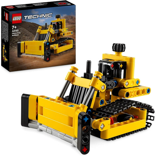 LEGO 42163 Technic Schwerlast Bulldozer, Spielzeug-Planierraupe zum Bauen, Baustelle