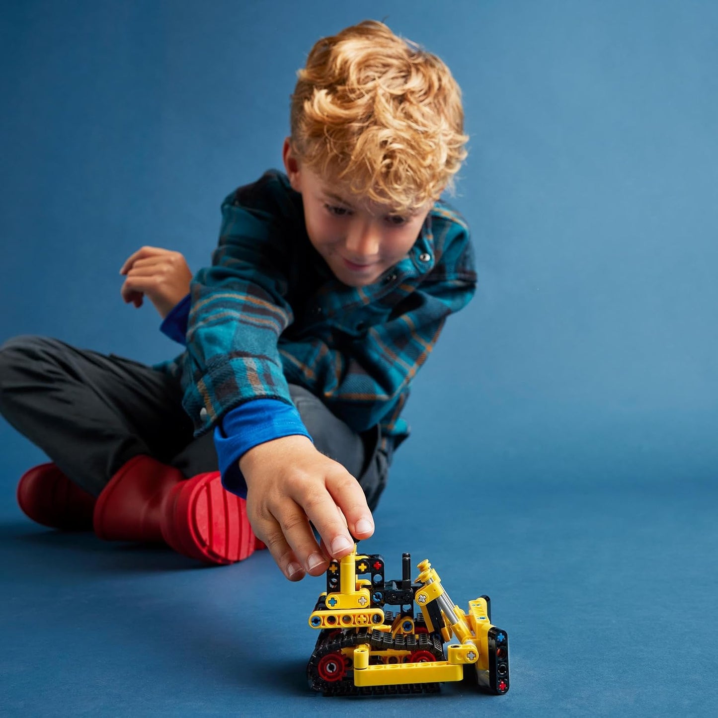 LEGO 42163 Technic Schwerlast Bulldozer, Spielzeug-Planierraupe zum Bauen, Baustelle