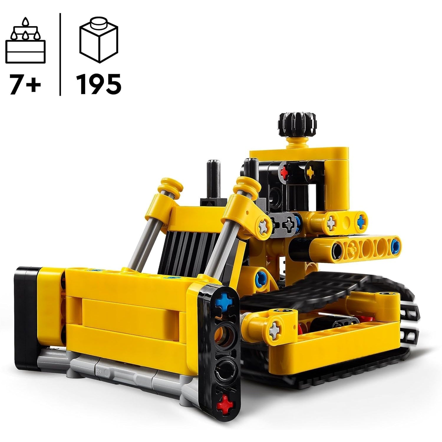 LEGO 42163 Technic Schwerlast Bulldozer, Spielzeug-Planierraupe zum Bauen, Baustelle