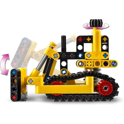 LEGO 42163 Technic Schwerlast Bulldozer, Spielzeug-Planierraupe zum Bauen, Baustelle