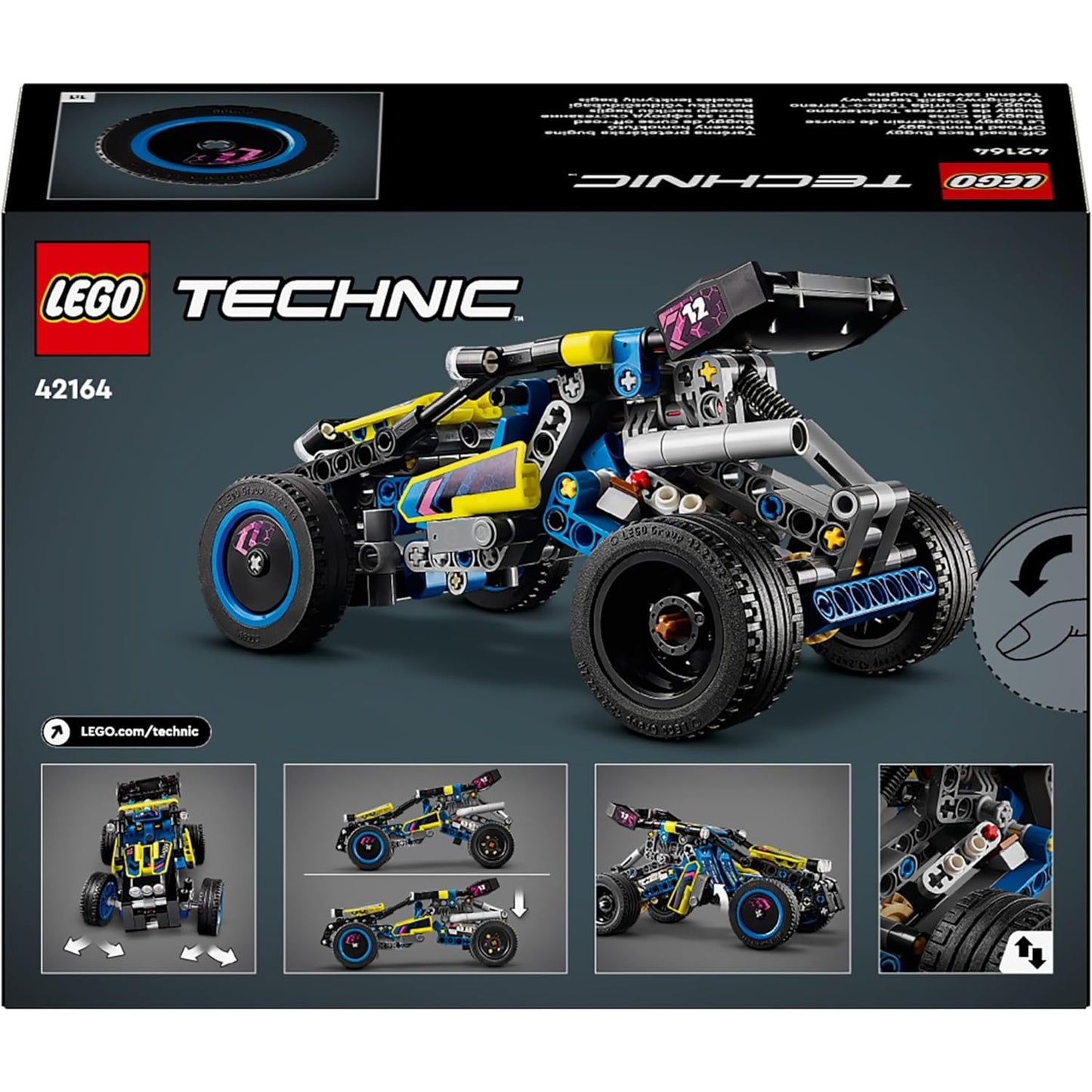 LEGO 42164 Technic Offroad Rennbuggy, Auto-Spielzeug für Kinder, Bausatz Buggy