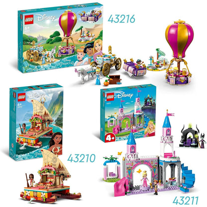 LEGO 43210 Disney Princess Vaianas Katamaran Spielzeug Boot mit Vaiana und Sina Prinzessinnen Mini-Puppen & Delfin-Figur