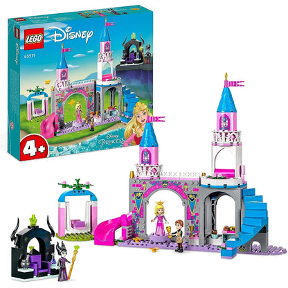 LEGO 43211 Disney Princess Auroras Schloss Spielzeug zum Bauen mit Dornröschen, Prinz Philip & Maleficent