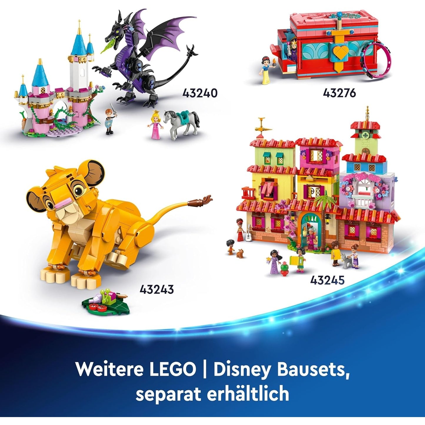 LEGO 43243 Disney Simba, das Löwenjunge des Königs, Fantasy-Spielset mit Löwenfigur