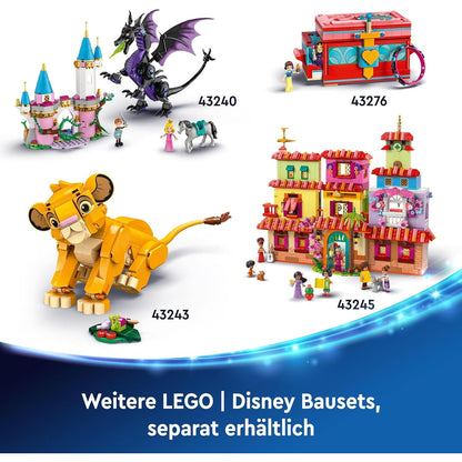 LEGO 43243 Disney Simba, das Löwenjunge des Königs, Fantasy-Spielset mit Löwenfigur