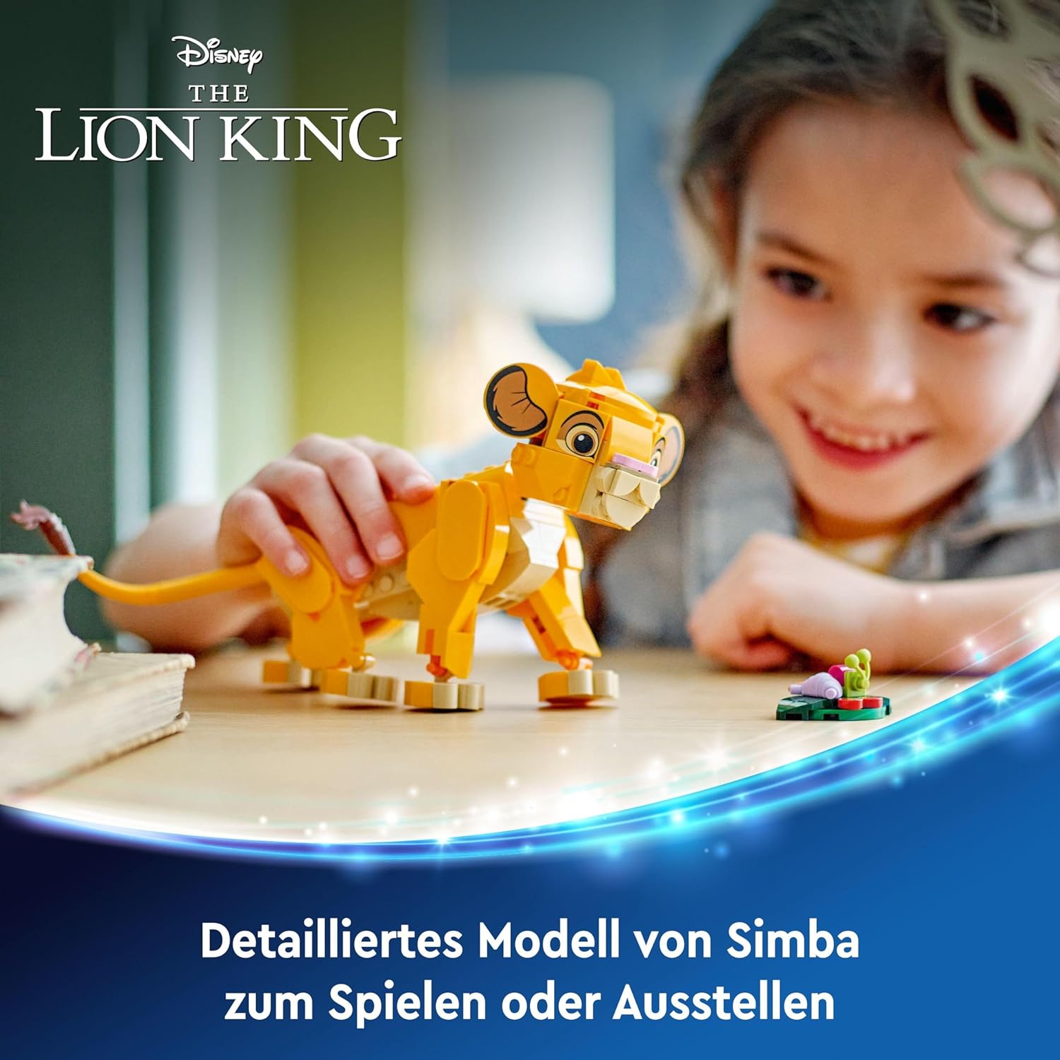 LEGO 43243 Disney Simba, das Löwenjunge des Königs, Fantasy-Spielset mit Löwenfigur