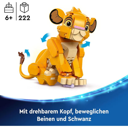 LEGO 43243 Disney Simba, das Löwenjunge des Königs, Fantasy-Spielset mit Löwenfigur