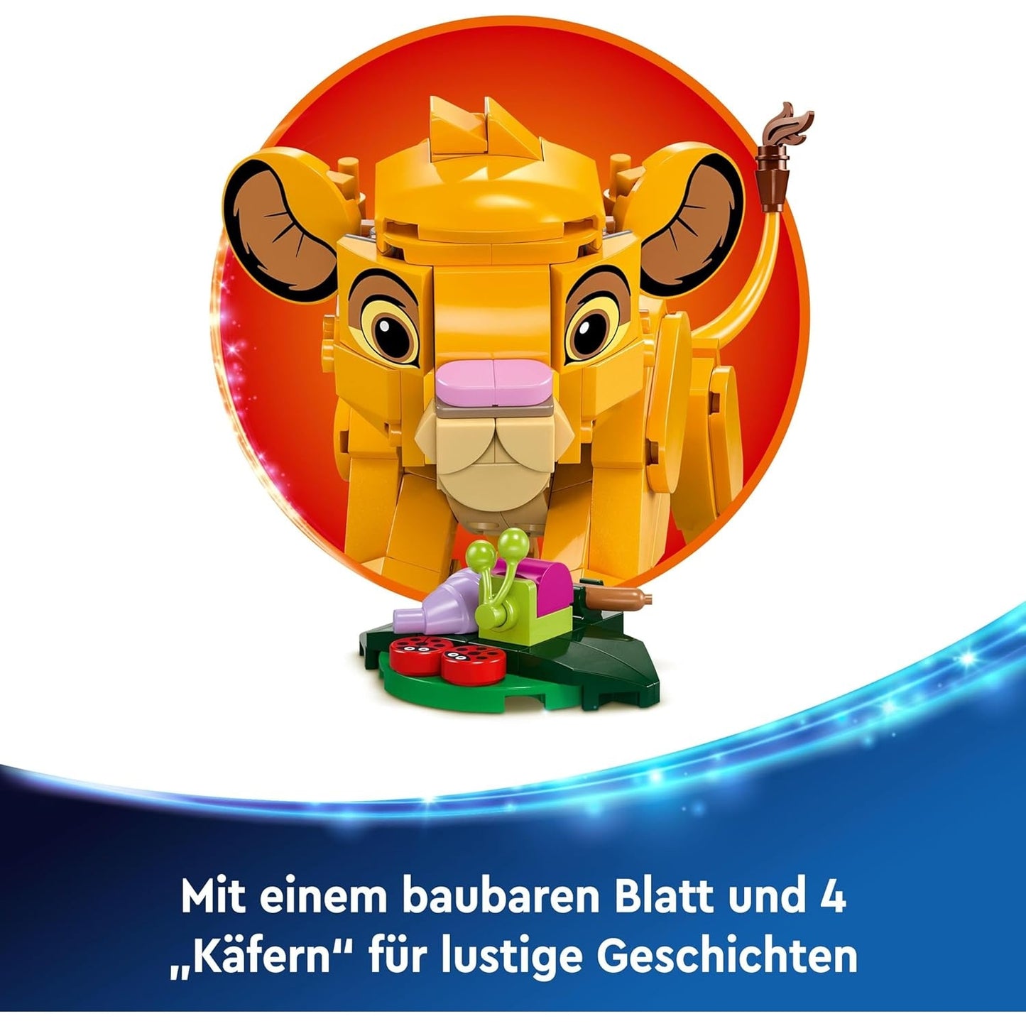 LEGO 43243 Disney Simba, das Löwenjunge des Königs, Fantasy-Spielset mit Löwenfigur