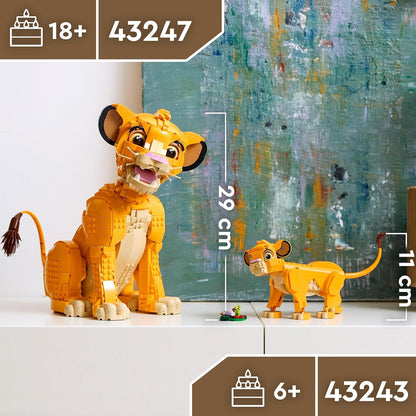 LEGO 43247 Disney Simba, der Junge König der Löwen, Bauspielzeug zum Sammeln