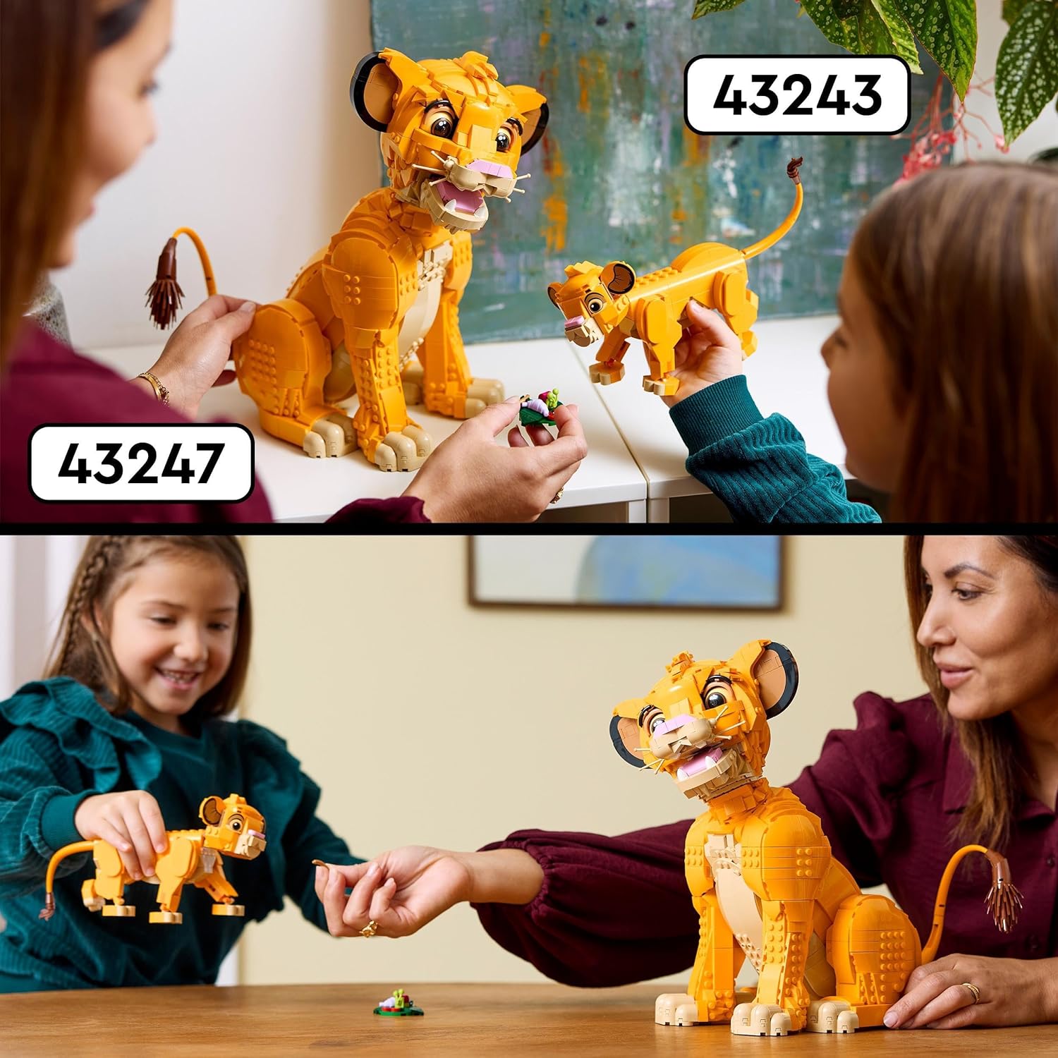 LEGO 43247 Disney Simba, der Junge König der Löwen, Bauspielzeug zum Sammeln