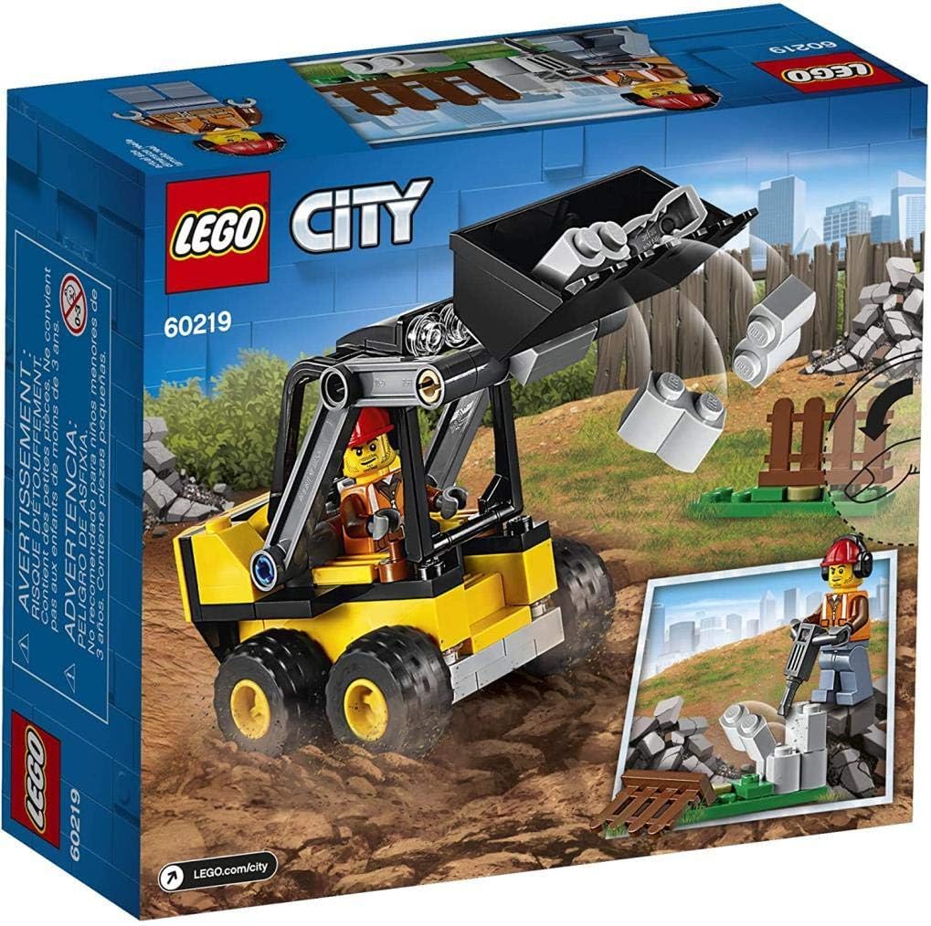 LEGO 60219 City Frontlader, Baumaschinen-Set mit Straßenarbeiter Minifigur