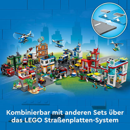 LEGO 60317 City Banküberfall mit Verfolgungsjagd mit Hubschrauber, Drohne und 2 LKWs, Polizei-Set