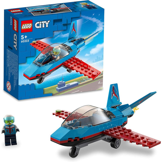 LEGO 60323 City Stuntflugzeug, Kunstflugzeug, Flugzeug Spielzeug mit Piloten-Minifigur