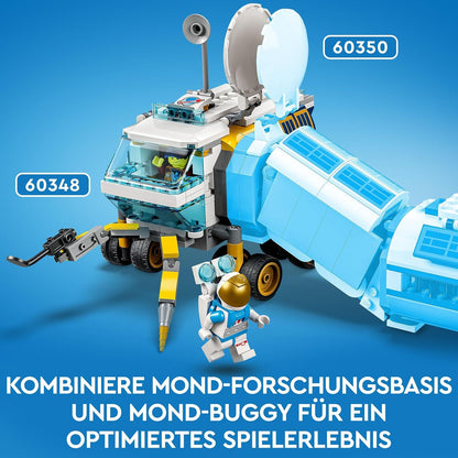 LEGO 60348 City Mond-Rover, Weltraum-Spielzeug ab 6 Jahren für Mädchen und Jungen, mit Astronauten-Minifiguren NASA