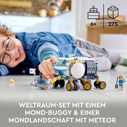 LEGO 60348 City Mond-Rover, Weltraum-Spielzeug ab 6 Jahren für Mädchen und Jungen, mit Astronauten-Minifiguren NASA