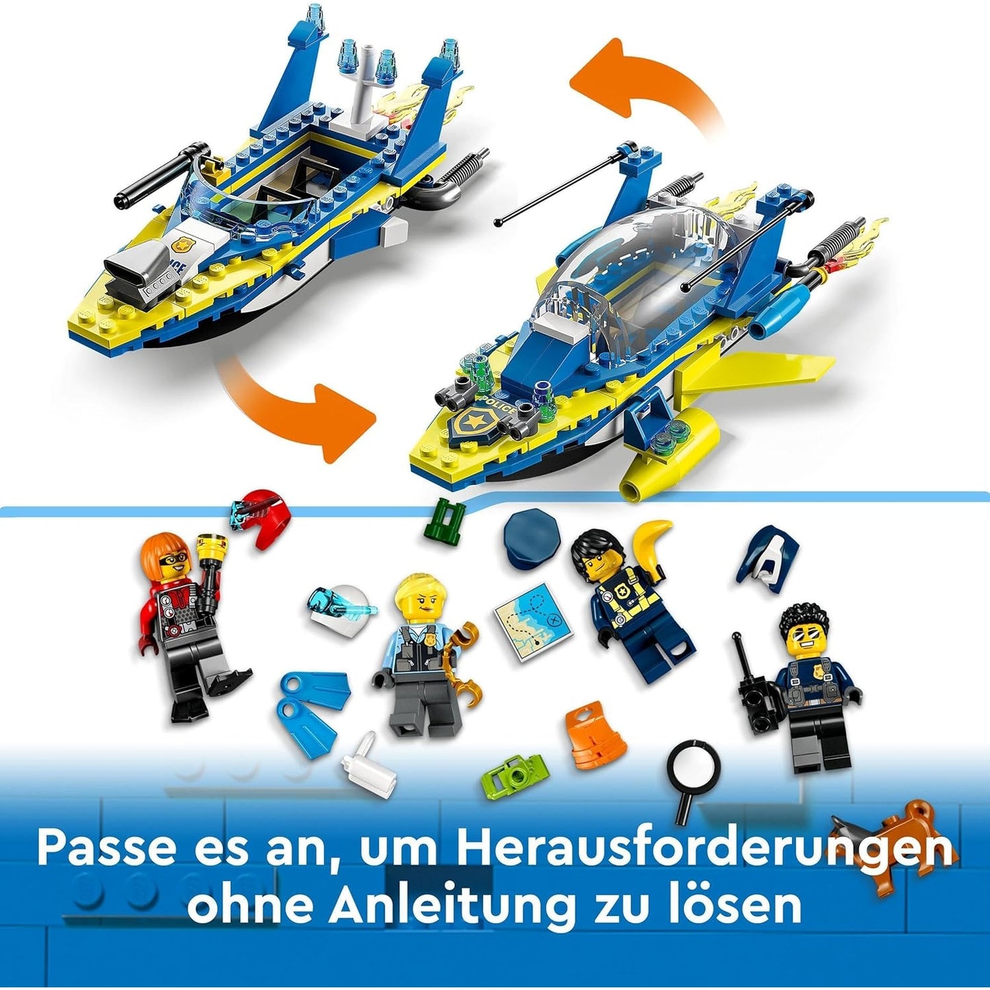 LEGO 60355 City Detektivmissionen der Wasserpolizei Boot und 4 Minifiguren Polizei