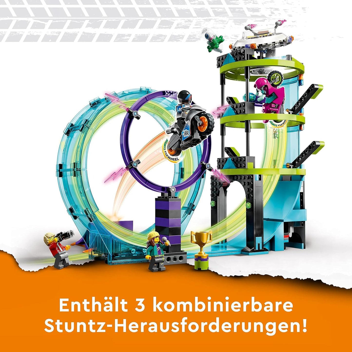 LEGO 60361 City Stuntz Ultimative Stuntfahrer-Challenge, 3in1 Stunts für 1 oder 2 Spieler Action