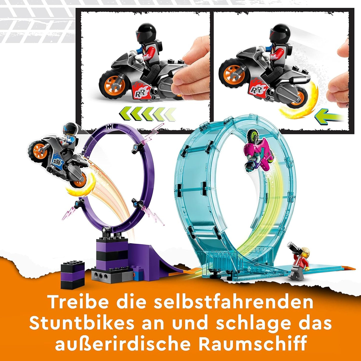 LEGO 60361 City Stuntz Ultimative Stuntfahrer-Challenge, 3in1 Stunts für 1 oder 2 Spieler Action