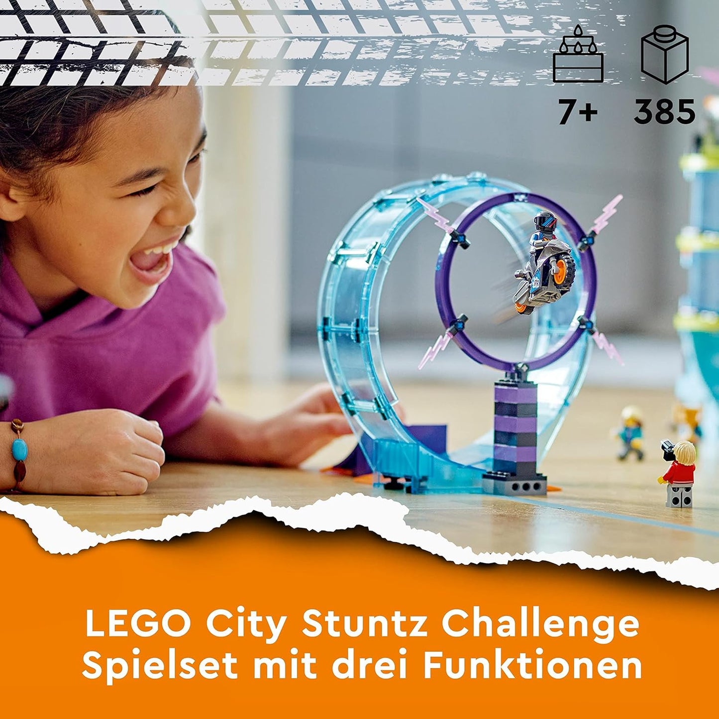 LEGO 60361 City Stuntz Ultimative Stuntfahrer-Challenge, 3in1 Stunts für 1 oder 2 Spieler Action