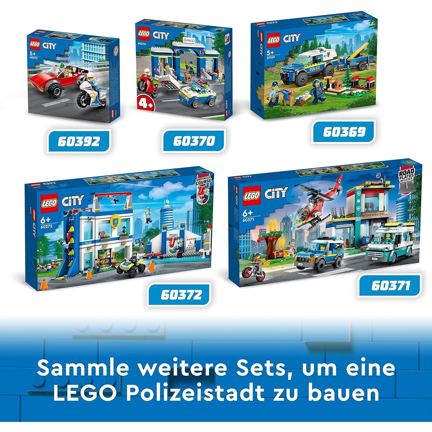 LEGO 60369 City Mobiles Polizeihunde-Training, Polizeiauto-Spielzeug mit Anhänger