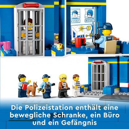 LEGO 60370 City Ausbruch aus der Polizeistation Spielset, Polizeiauto Spielzeug und Motorrad