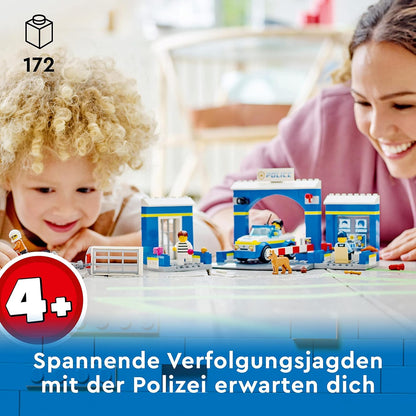 LEGO 60370 City Ausbruch aus der Polizeistation Spielset, Polizeiauto Spielzeug und Motorrad