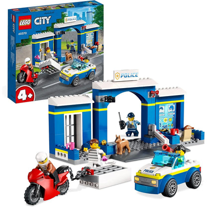 LEGO 60370 City Ausbruch aus der Polizeistation Spielset, Polizeiauto Spielzeug und Motorrad