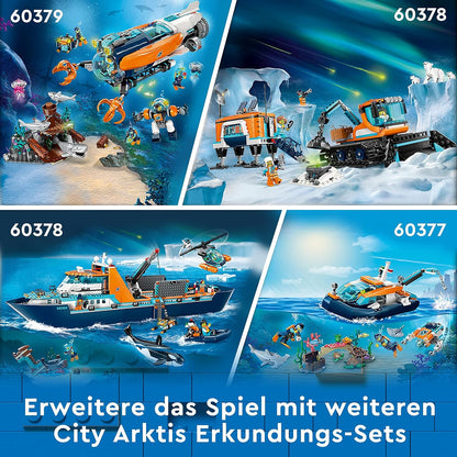 LEGO 60379 City Forscher-U-Boot Spielzeug, Unterwasser-Set mit Drohne, Mech, Minifiguren