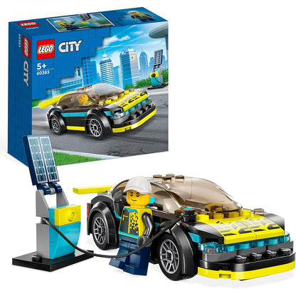 LEGO 60383 City Elektro-Sportwagen Set, Rennwagen mit Minifigur, Spielzeugauto für Jungen und Mädchen