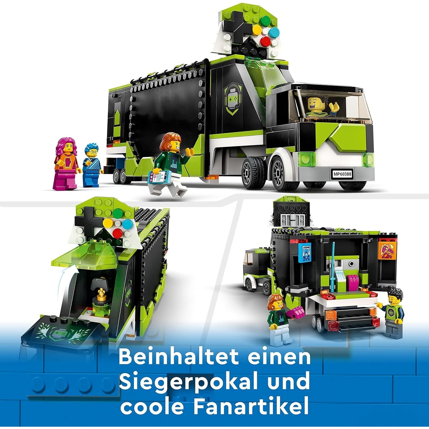 LEGO 60388 Gaming Turnier Truck, LKW-Spielzeug mit Minifiguren, Gamer-Geschenk E-Sports