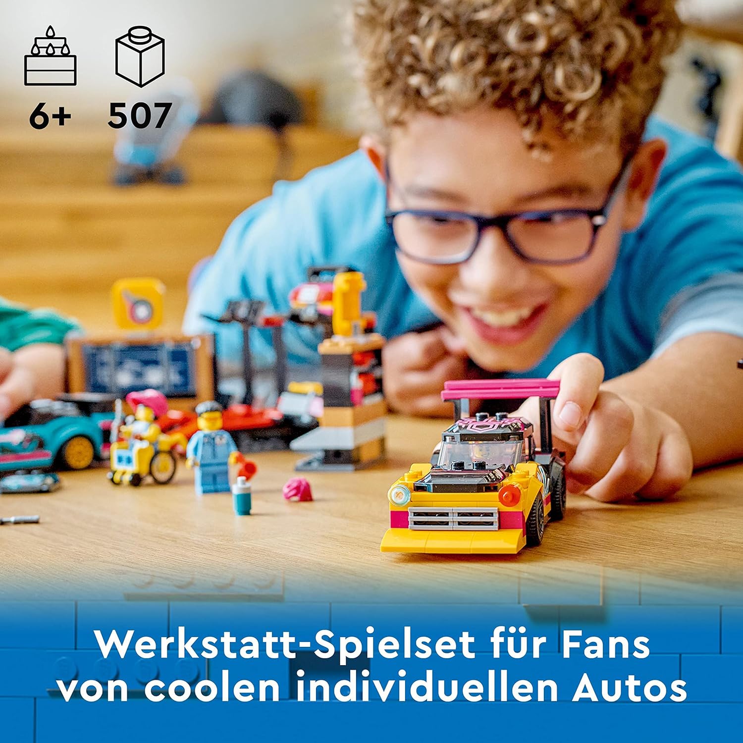 LEGO 60389 City Autowerkstatt, Mechaniker-Spielzeug-Werkstatt individuell gestaltbar