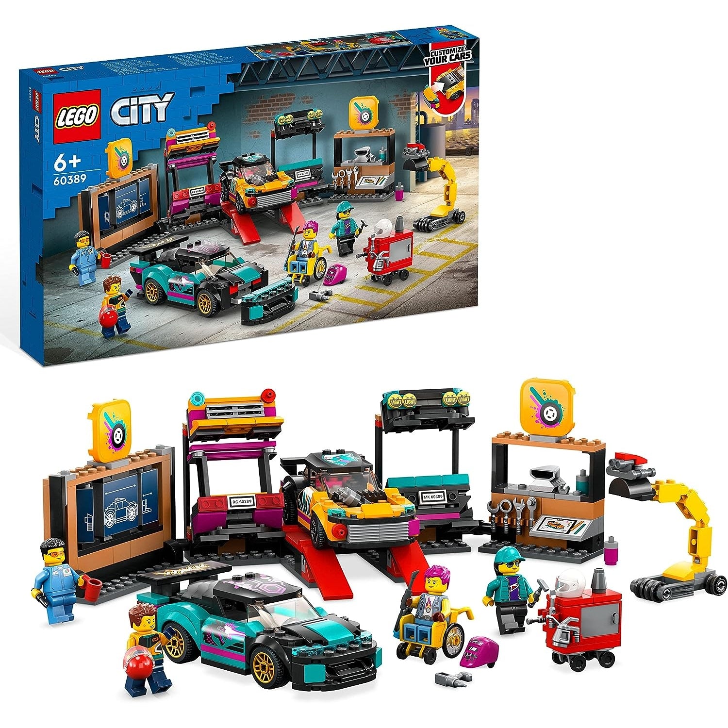 LEGO 60389 City Autowerkstatt, Mechaniker-Spielzeug-Werkstatt individuell gestaltbar