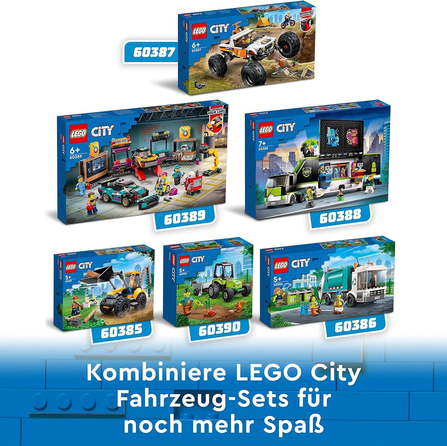 LEGO 60389 City Autowerkstatt, Mechaniker-Spielzeug-Werkstatt individuell gestaltbar