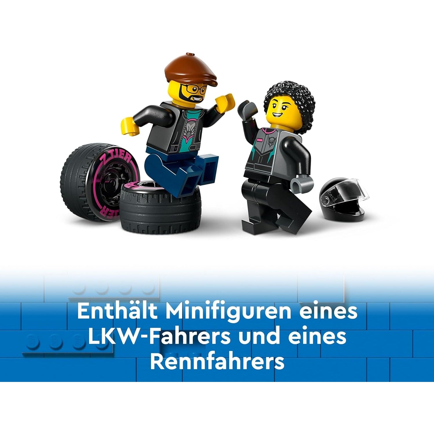 LEGO 60406 City Autotransporter mit Rennwagen, LKW-Spielzeug mit Verstellbarer Laderampe