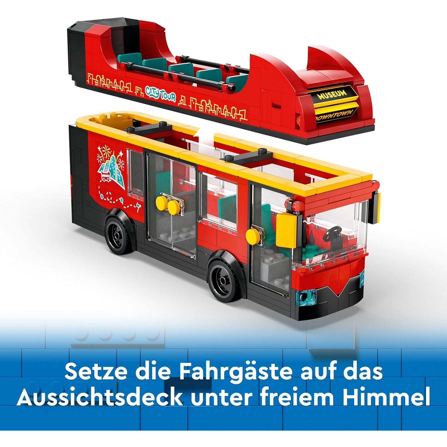 LEGO 60407 City Doppeldeckerbus, Doppeldecker Spielzeug-Bus, Fahrzeug-Spielset