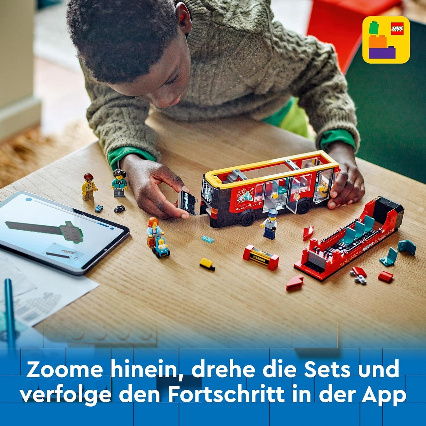 LEGO 60407 City Doppeldeckerbus, Doppeldecker Spielzeug-Bus, Fahrzeug-Spielset