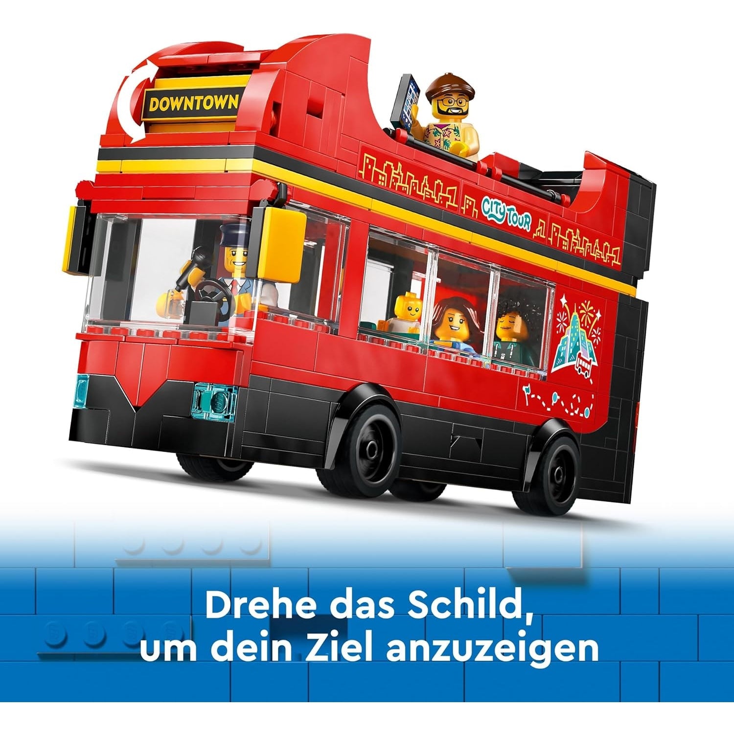 LEGO 60407 City Doppeldeckerbus, Doppeldecker Spielzeug-Bus, Fahrzeug-Spielset