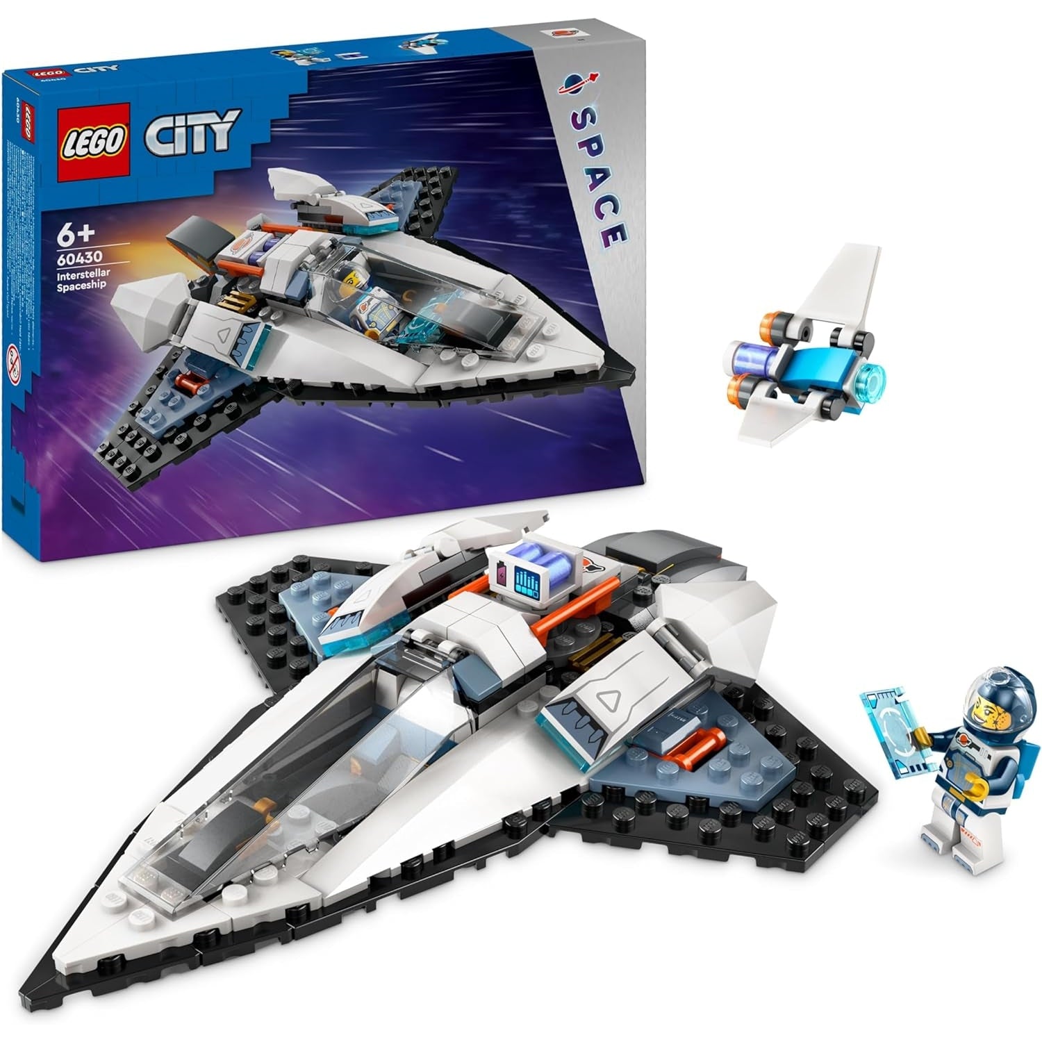 LEGO 60430 City Raumschiff, Weltraum-Spielzeug mit Space Shuttle mit Astronaut-Figur