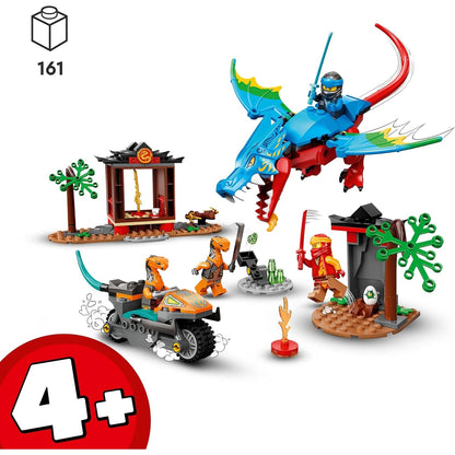 LEGO 71759 NINJAGO Drachentempel Set mit Motorrad, 4 Minifiguren inkl. Kai und NYA Drachen- und Schlangen-Figuren