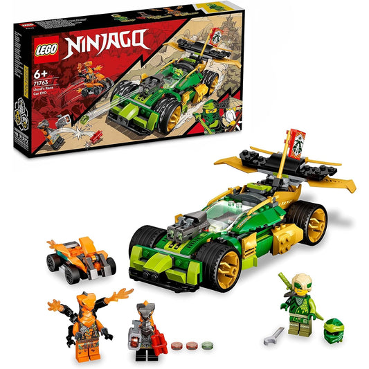 LEGO 71763 NINJAGO Lloyds Rennwagen EVO, Auto-Spielzeug mit Rennauto und Schlangen-Figuren