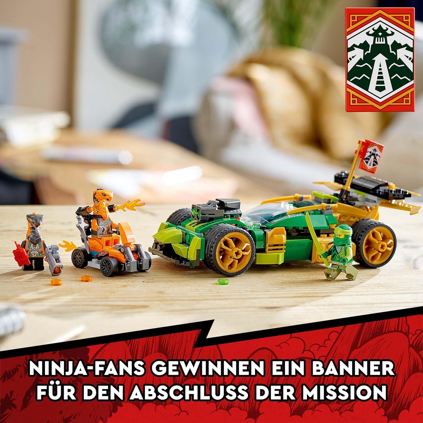 LEGO 71763 NINJAGO Lloyds Rennwagen EVO, Auto-Spielzeug mit Rennauto und Schlangen-Figuren