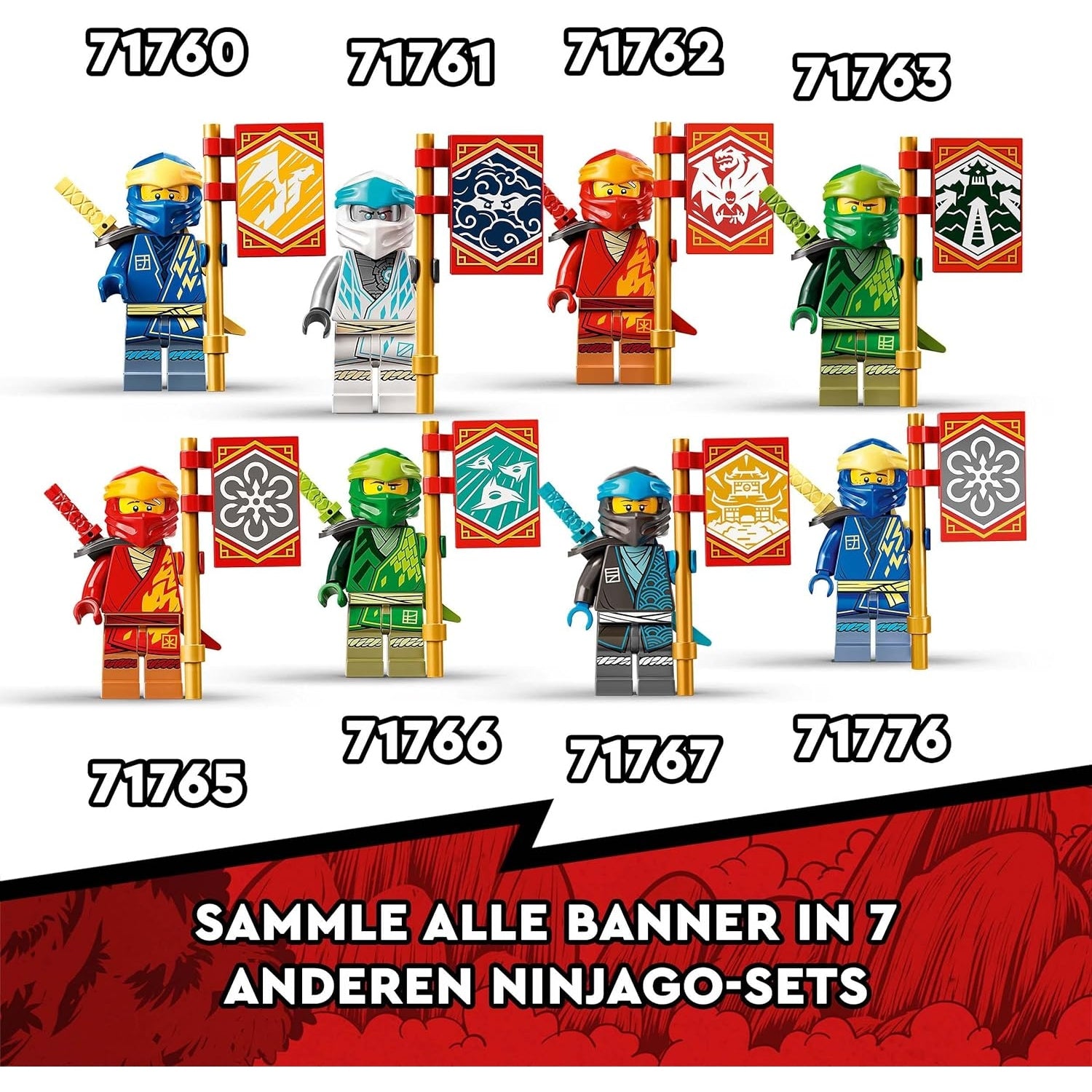 LEGO 71763 NINJAGO Lloyds Rennwagen EVO, Auto-Spielzeug mit Rennauto und Schlangen-Figuren